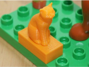 mármol gato duplo juegos y juguetes cat lego compatible 3d print model - Mito3D