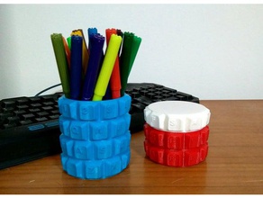 customizable keyboard penholder box containers openscad 3d print model - Mito3D