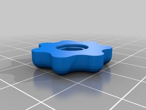 my customized smooth n' curvy star knob grippy parts 3d print model - Mito3D