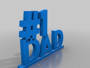 1 dad nic-nac Papa Nummer 3d print model - Mito3D
