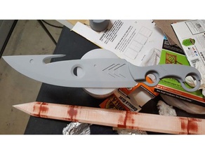 hunter knife handle scales props 3d print model - Mito3D