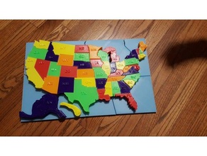 bulmaca bize öğrenme 3d haritalar Amerika Birleşik Devletleri 3d print model - Mito3D