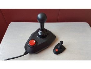 arcade stick 5cm miniature joystick - openscad source computer amiga commodore 64 3d print model - Mito3D