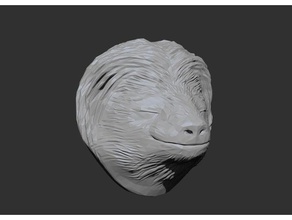 sleeping sloth head - low poly animals animal sculpture zbrush 3d print model - Mito3D