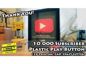 10 000 suscriptores de plástico botón play signos y logotipos playbutton youtube logotipo 3d print model - Mito3D