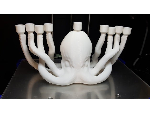 menorahpus Dekor Kerze-Halter hanukkah Menora octopus 3D print model - Mito3D