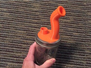 mason jar bubbler bong smoke water pipe 3d print model - Mito3D