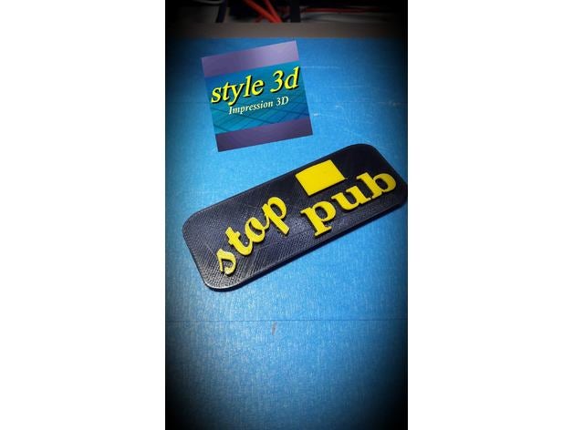 stop pub de estilo 3d herramientas panneau 3D print model - Mito3D