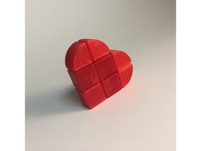 1x2x2 cuore cubo i puzzle Puzzle 3d fidget fidget-giocattolo giocattolo cuori di rubiks cube twisty 3d print model - Mito3D