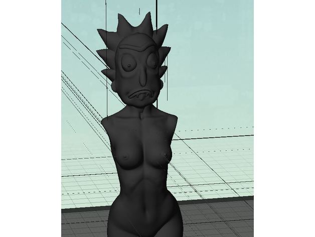 ricky guarda il match - nudo di donna torso sculture 3D print model - Mito3D