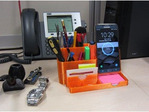 tout-en-un rangement pour le bureau porte-crayon sans fil de recharge téléphone stand v1 l'organisation l'organisateur organisateur pencilholder porte-stylo 3d print model - Mito3D