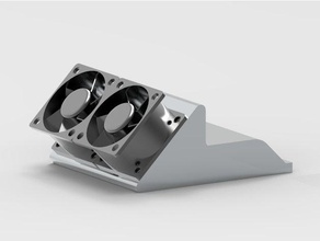 v2 2x40mm hot end fan shroud 2 extruder prusa i3 3d printer parts 3d print model - Mito3D