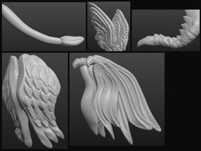 sculptris obj bits wings tails art tools 28mm 28mmscale angel animal boardgame boardgames demon design dnd dragon dungeon dungeons dragons fairy fantasy frostgrave game games gaming heroic scale medieval miniature miniatures mordheim parts pathfinder roleplaying rpg tabletop wargame wargames wargaming warhammer wayfarer 3d print model - Mito3D