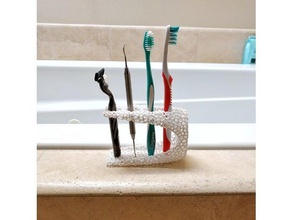 voronoized toothbrush holder bathroom 3d print model - Mito3D