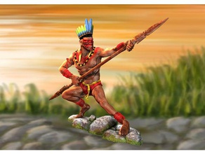 guerreiro indigena aksiyon figürü heykeller 3d print model - Mito3D