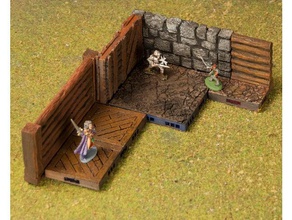 openlock tile samples dirt shanty stone log walls floors buildings & structures dungeon dungeons dragons fortress gaming rpg tabletop wargaming warhammer 3d print model - Mito3D