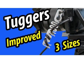 tuggers - improved 3 sizes camera 7inch hdmi lcd cable cables clip holder management strain relief plate monitor mount jerk jerker socket stress tug usb 3d print model - Mito3D