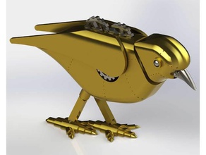 clockwork songbird il costume bird ingranaggio ingranaggi steampunk 3d print model - Mito3D