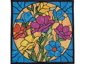 flower octet stained glass 3d printing decoration flowers 3d print model - Mito3D