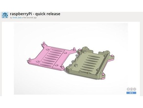 quick release raspberry pi case electronics 3d print model - Mito3D