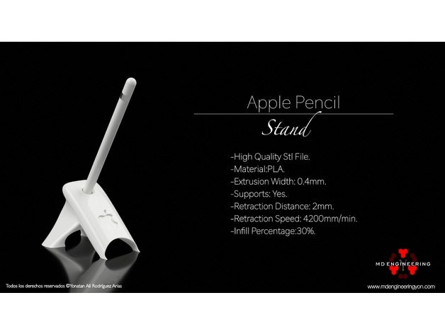 apple matita stand Stampante 3d parti autodesk fusion 360 3D print model - Mito3D