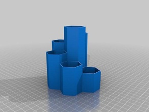 mi personalizados paramétrico hex sostenedor de la pluma - 1 espiral oficina personalizado 3d print model - Mito3D