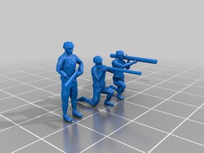 15mm 1 100 de infantería estados unidos - la 2 ª guerra mundial juegos 15 mm escala perno acción las miniaturas wargaming 3d print model - Mito3D