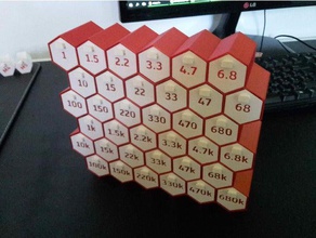e6 resistors hexagon drawer containers 3d print model - Mito3D