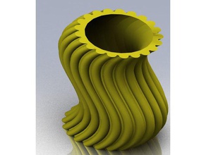 wellige Ding vase Dekor - Erstellung Niedlich fantasy Blume schön wellig Bleistift-cup 3d print model - Mito3D