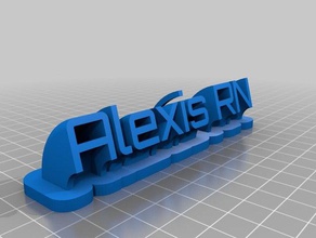 alexis rn placa de identificação office personalizado 3d print model - Mito3D