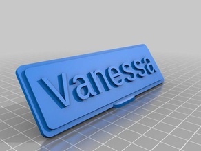 vanessa table plaque office customized 3d print model - Mito3D