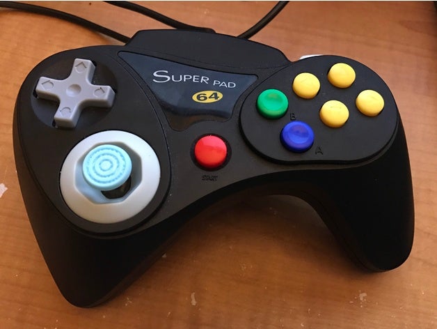superpad 64 replacement stick games controller game joystick n64 nintendo part retro retrogaming 3D print model - Mito3D