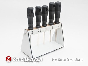 hex screwdriver stand cnc organization router key mpcnc plywood holder stepcraft workshop zenziwerken 3d print model - Mito3D