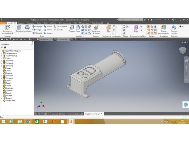 Unterstützung bobine pour dagoma 3d Drucker Zubehör accesoires discoeasy200 discoeasy 200 niack discovery200 filament pla Kunststoff der 3D print model - Mito3D
