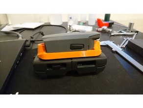 dji mavic pro remote protector joystickguard + akku holder r c vehicles battery batterypack drohne guard joystick lipo control uav 3d print model - Mito3D