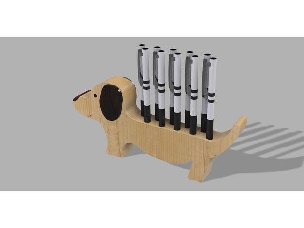 dog pen holder hobby wood 3D print model - Mito3D