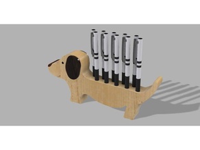 dog pen holder hobby wood 3d print model - Mito3D