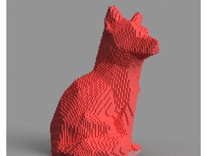 voxel fox art 8-bits 8bit incroyable le rendu amazingdesign animal animaux l'écorce belle cool cube chien de huit bits extrême la amusant low poly lowpoly lulzbot minecraft pixels pixélisée pixel printcraft vecteur voronoi conception 3d print model - Mito3D