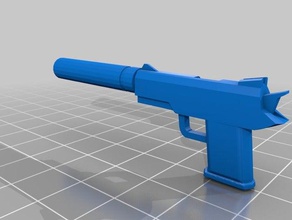 hitman-Spielzeug-Gewehr-Schalldämpfer Skulpturen 3d print model - Mito3D