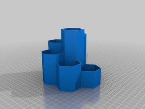 my customized parametric hex pen holder - large 1 office 3d print model - Mito3D