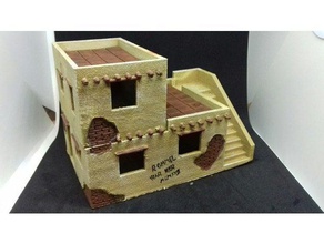 casa del deserto 3 edifici e strutture l'arabo bolt action fiamme di guerra wargame 3d print model - Mito3D