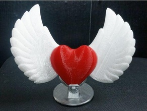 winged heart stand sculptures decor decoration decorative desk eyecatcher gefl gelt herz home looker love sculpture shelf table winged-heart 3d print model - Mito3D