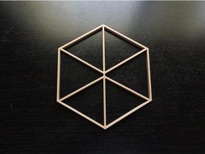 ilusión óptica cubo Arte en 2d art decoración de la decorativos plana fusion 360 square triángulo pared madera 3d print model - Mito3D