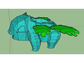 low-poly bisaknosp Pflanzer Haushalt bulbasaur pokemon Sukkulenten 3d print model - Mito3D