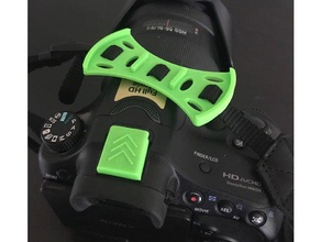 72mm tampa da lente clipe de fita pescoço câmera 3d print model - Mito3D