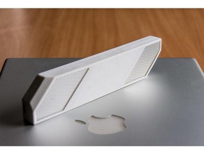 a bateria powered o orador de bluetooth áudio apple em forma concha lipo macbook reciclagem alto-falante 3d print model - Mito3D