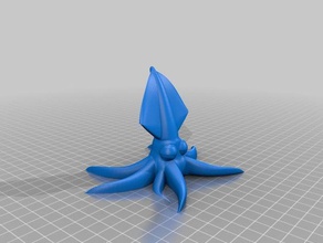 freddo calamari animali carino nessun materiale di riempimento supporto 3d print model - Mito3D