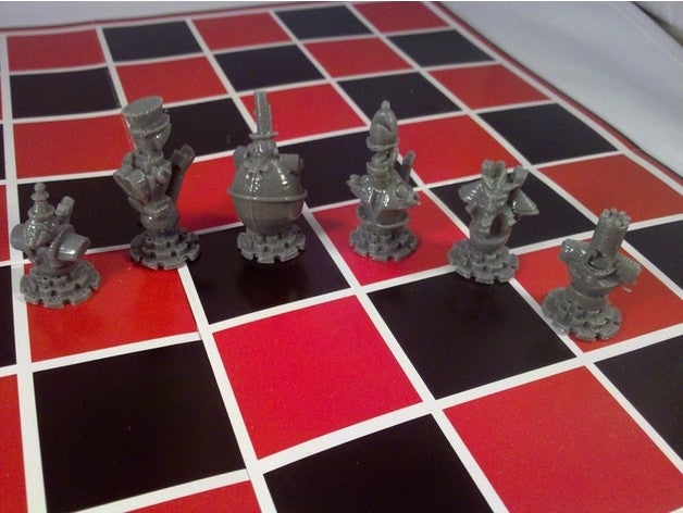 steampunk chess individual pieces 3D print model - Mito3D