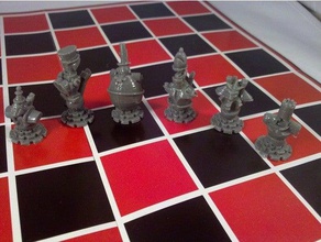 steampunk xadrez peças individuais de 3d print model - Mito3D