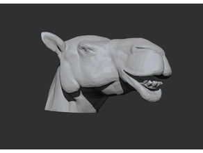 dromedario cammello testa - low poly animali animale zbrush 3d print model - Mito3D